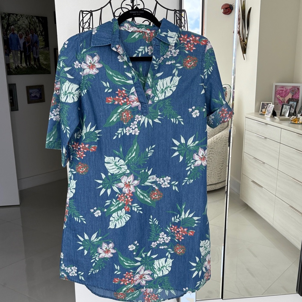 G. Kale Petite Floral Denim Dress